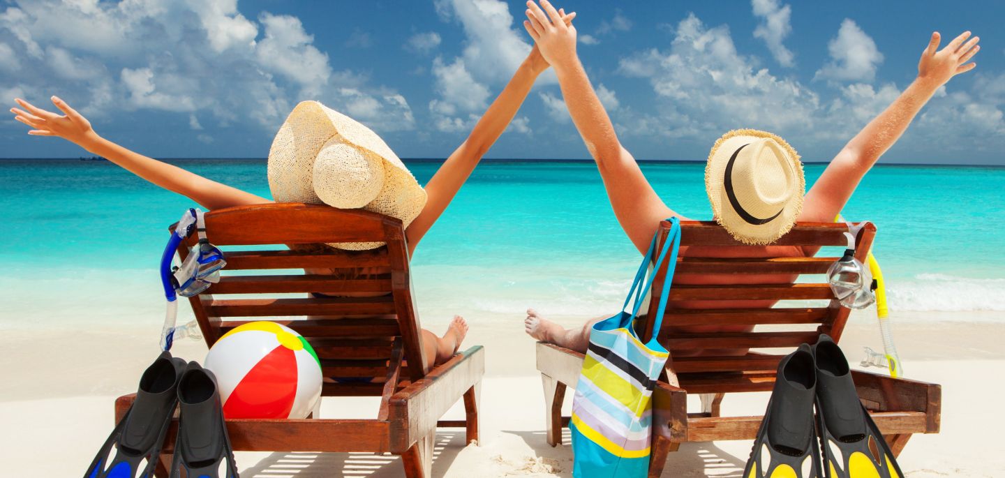 Couples beach fun.